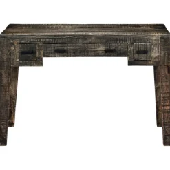 Meubles De Bureau-vidaXL Bureau Noir 110 x 50 x 75 cm Bois de manguier massif