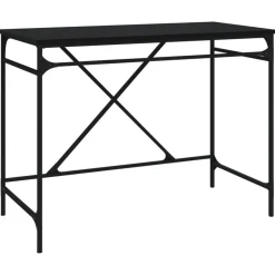Meubles De Bureau-vidaXL Bureau 100x50x75 cm bois d'ingénierie et fer Noir