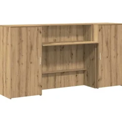 Meubles De Bureau-vidaXL Bureau réception chêne artisanal 200x50x103,5cm bois ingénierie ch&ecirc;ne artisanal