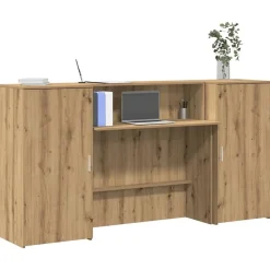 Meubles De Bureau-vidaXL Bureau réception chêne artisanal 200x50x103,5cm bois ingénierie ch&ecirc;ne artisanal