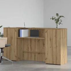 Meubles De Bureau-vidaXL Bureau réception chêne artisanal 200x50x103,5cm bois ingénierie ch&ecirc;ne artisanal