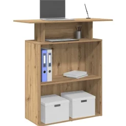 Meubles De Bureau-vidaXL Bureau réception chêne artisanal 100x40x104 cm bois ingénierie ch&ecirc;ne artisanal