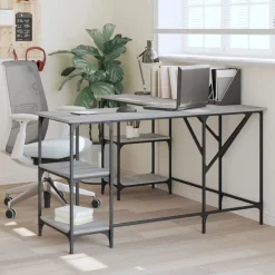 Meubles De Bureau-vidaXL Bureau 139x139x75 cm bois d'ingénierie Sonoma gris