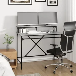 vidaXL Bureau 100x50x90 cm bois d'ingénierie et fer