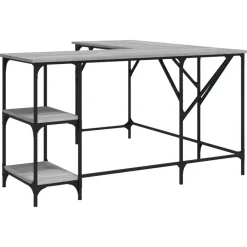 Meubles De Bureau-vidaXL Bureau 139x139x75 cm bois d'ingénierie Sonoma gris