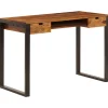 Meubles De Bureau-vidaXL Bureau 110x55x78 cm Bois solide de Sesham Acier