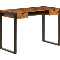 Meubles De Bureau-vidaXL Bureau 110x55x78 cm Bois solide de Sesham Acier