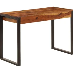Meubles De Bureau-vidaXL Bureau 110x55x78 cm Bois solide de Sesham Acier