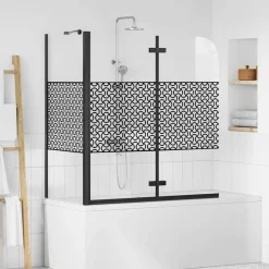 Plomberie-vidaXL Cabine de douche à rayures 120x68x130 cm Verre trempé Noir