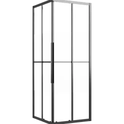 Plomberie-vidaXL Cabine de douche ESG semi-dépoli 80x80x180 cm Noir