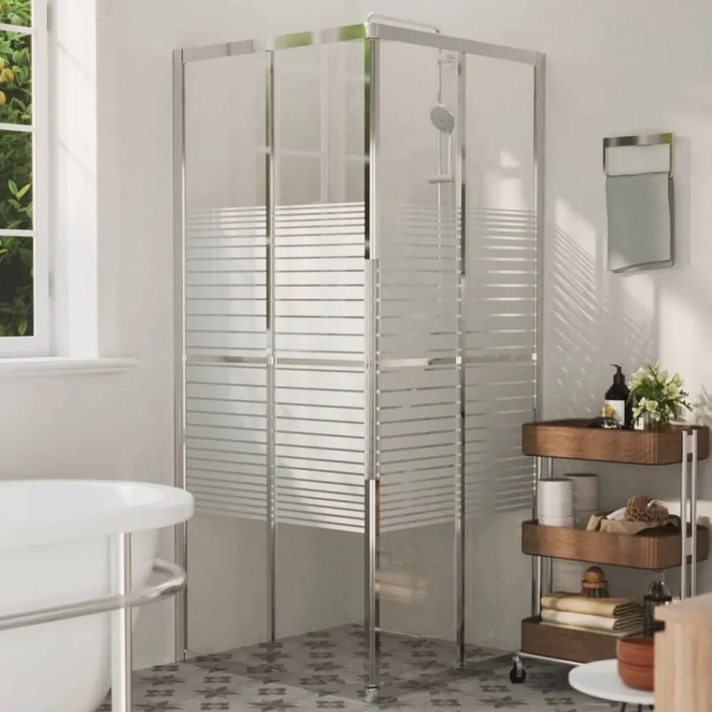 Plomberie-vidaXL Cabine de douche ESG 80x80x180 cm argenté et blanc