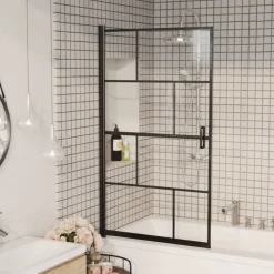 vidaXL Cabine de douche ESG 80x140 cm Noir