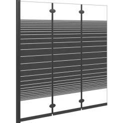 vidaXL Cabine de douche pliable 3 panneaux 130x130 cm ESG Noir