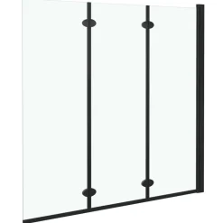 vidaXL Cabine de douche pliable 3 panneaux ESG 130x138 cm Noir