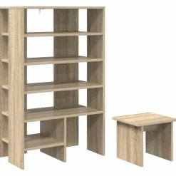 Produits Ménagers-vidaXL Cabinet à chaussures 2 pcs Chêne Sonoma Bois d'ingénierie Ch&ecirc;ne sonoma