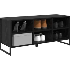 vidaXL Cabinet à chaussures avec stockage Chêne noir 100 x 35 x 44 cm