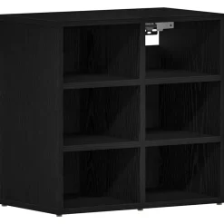 Produits Ménagers-vidaXL Cabinet à chaussures avec étagère Chêne noir 52 x 30 x 50,5 cm Ch&ecirc;ne noir