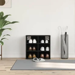 Produits Ménagers-vidaXL Cabinet à chaussures avec étagère Chêne noir 52 x 30 x 50,5 cm Ch&ecirc;ne noir