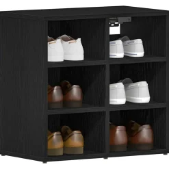 Produits Ménagers-vidaXL Cabinet à chaussures avec étagère Chêne noir 52 x 30 x 50,5 cm Ch&ecirc;ne noir
