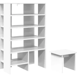 Produits Ménagers-vidaXL Cabinet à chaussures avec étagère 2 pcs Bois d'ingénierie Blanc