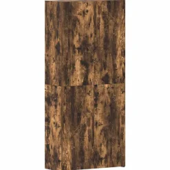 Produits Ménagers-vidaXL Cabinet à chaussures avec porte Multicolore 80 x 35.5 x 180 cm Ch&ecirc;ne fumé