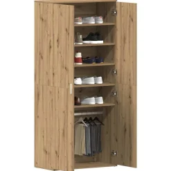 Produits Ménagers-vidaXL Cabinet à chaussures Chêne artisanal 80 x 39 x 178 cm ch&ecirc;ne artisanal