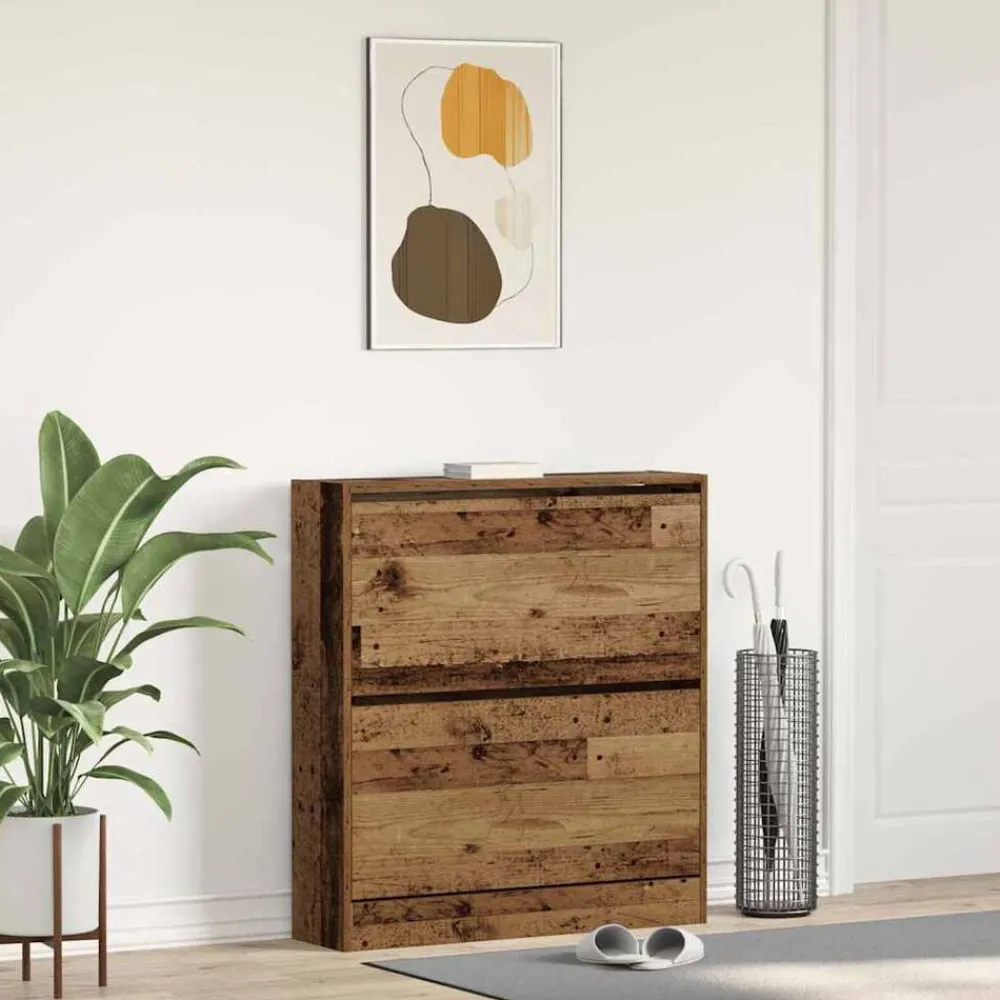 Produits Ménagers-vidaXL Cabinet à chaussures avec étagère 80 x 21 x 87,5 cm Bois ancien
