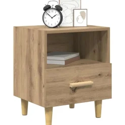 vidaXL Cabinet de chevet avec tiroir Chêne artisanal 40 x 35 x 47 cm