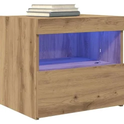 Tables-vidaXL Cabinet de chevet avec tiroir Chêne artisanal 50 x 40 x 45 cm ch&ecirc;ne artisanal