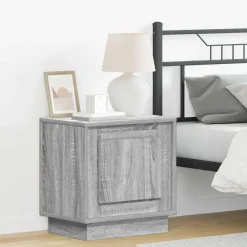 vidaXL Cabinet de chevet Gris 44 x 34,5 x 45 cm Bois d'ingénierie