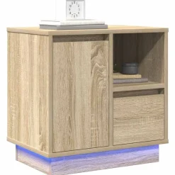 Tables-vidaXL Cabinet de chevet avec tiroir Chêne Sonoma 50 x 34,5 x 50 cm. Ch&ecirc;ne sonoma