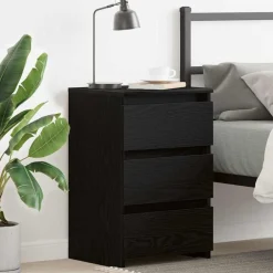 vidaXL Cabinet de chevet avec tiroir Chêne noir 40 x 35 x 62,5 cm