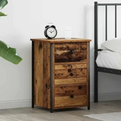 Tables-vidaXL Cabinet de chevet Marron 40 x 36 x 60 cm Bois Recyclé Solide Bois ancien