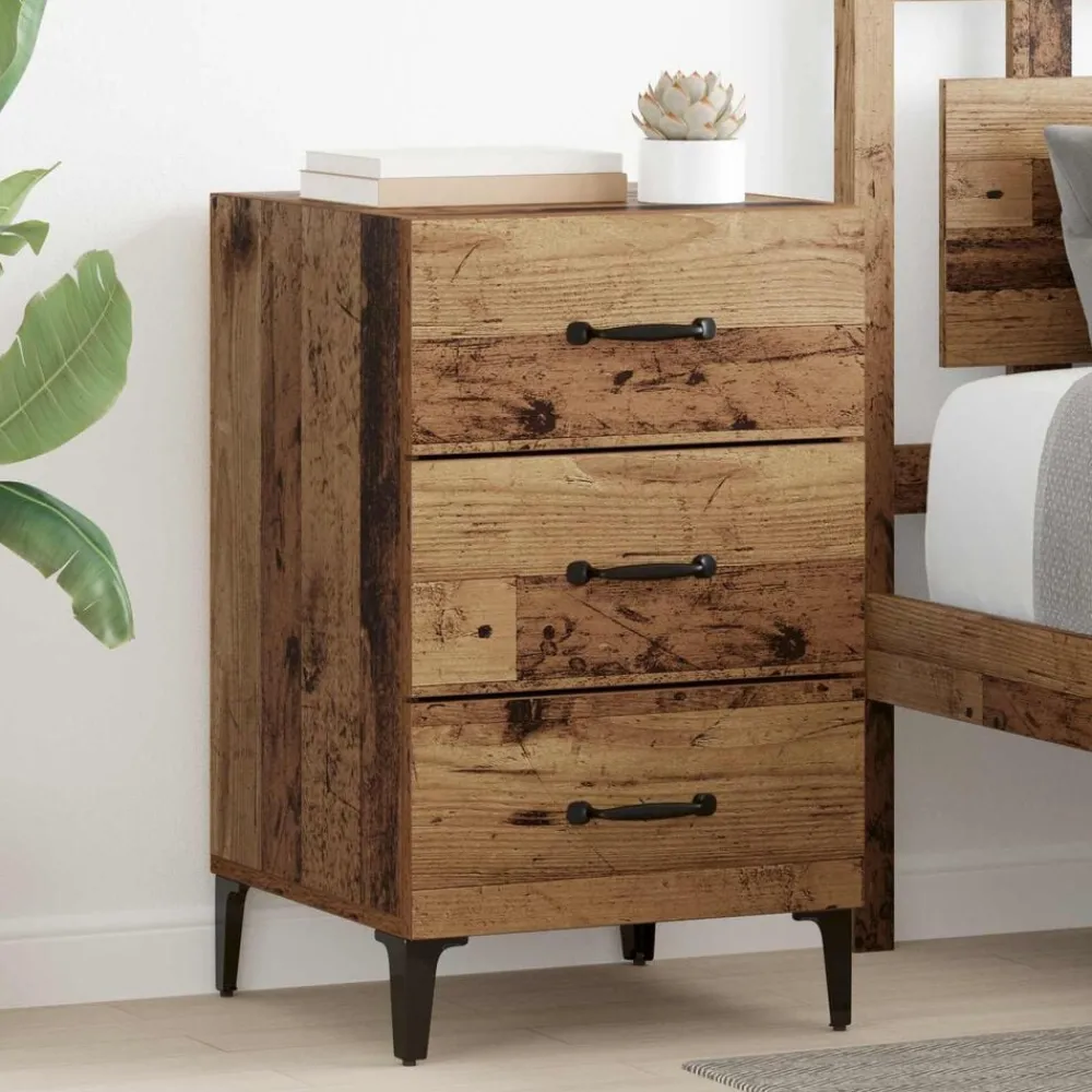 Tables-vidaXL Cabinet de chevet 40 x 40,5 x 66 cm Bois ancien