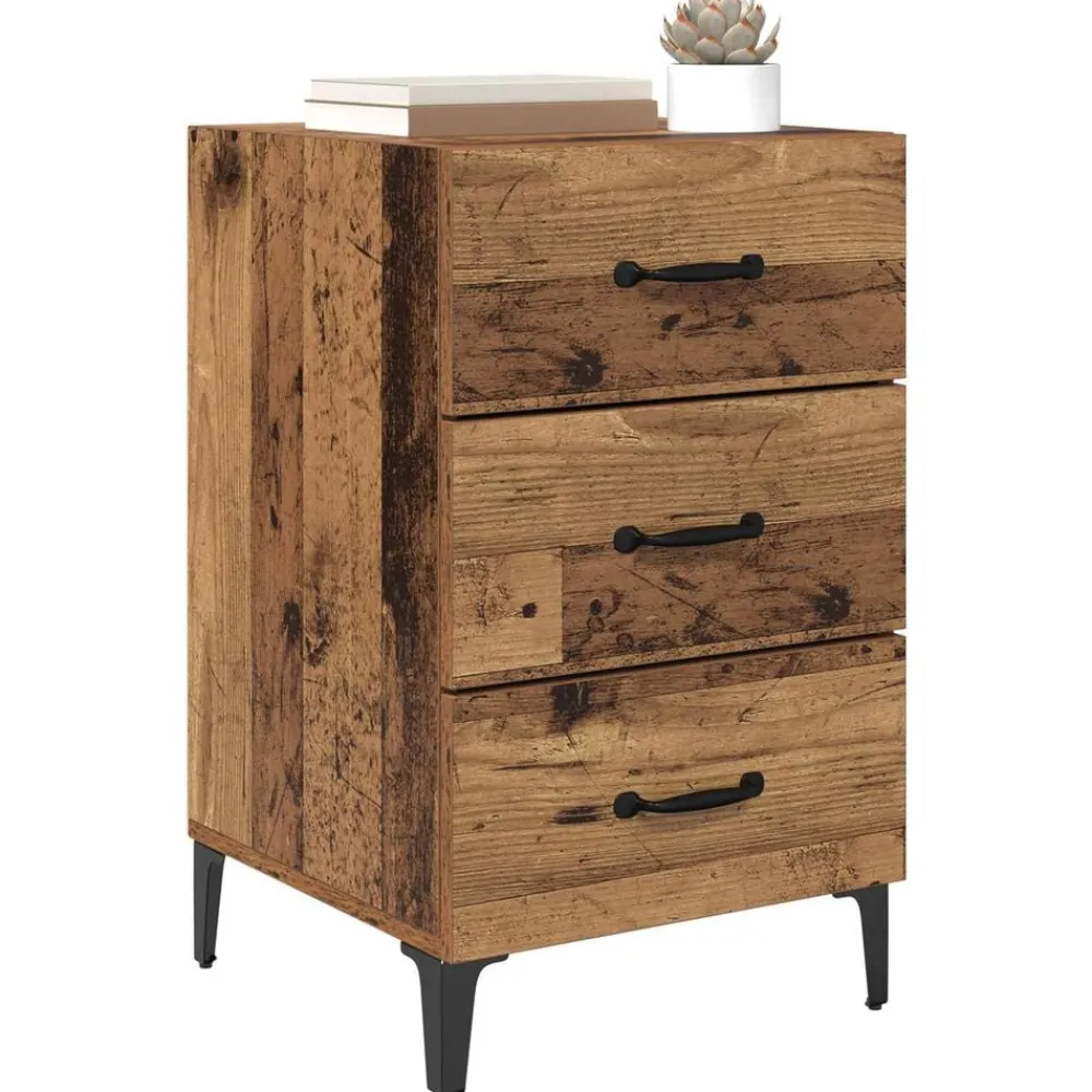 Tables-vidaXL Cabinet de chevet 40 x 40,5 x 66 cm Bois ancien