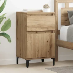 Tables-vidaXL Cabinet de chevet avec tiroir Chêne artisanal 40 x 35 x 70 cm ch&ecirc;ne artisanal