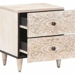 vidaXL Cabinet de chevet 40 x 33,5 x 46 cm Bois de mangue massif