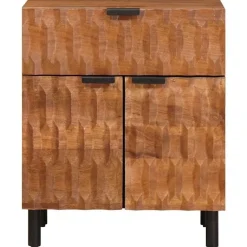 Tables-vidaXL Cabinet de chevet Marron 50 x 33 x 60 cm Bois de mangue massif Finition acajou brun