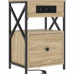 Tables-vidaXL Cabinet de chevet avec tiroir Chêne Sonoma 40 x 31 x 60 cm Chêne sonoma