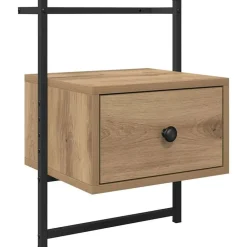 Tables-vidaXL Cabinet de chevet avec tiroir Chêne artisanal 35 x 30 x 51 cm Ch&ecirc;ne artisanal