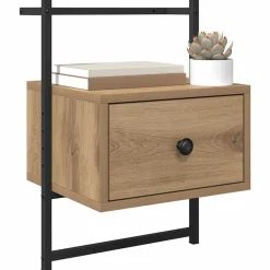 Tables-vidaXL Cabinet de chevet avec tiroir Chêne artisanal 35 x 30 x 51 cm Ch&ecirc;ne artisanal