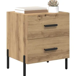 vidaXL Cabinet de chevet avec tiroir Chêne artisanal 40 x 35 x 47,5 cm