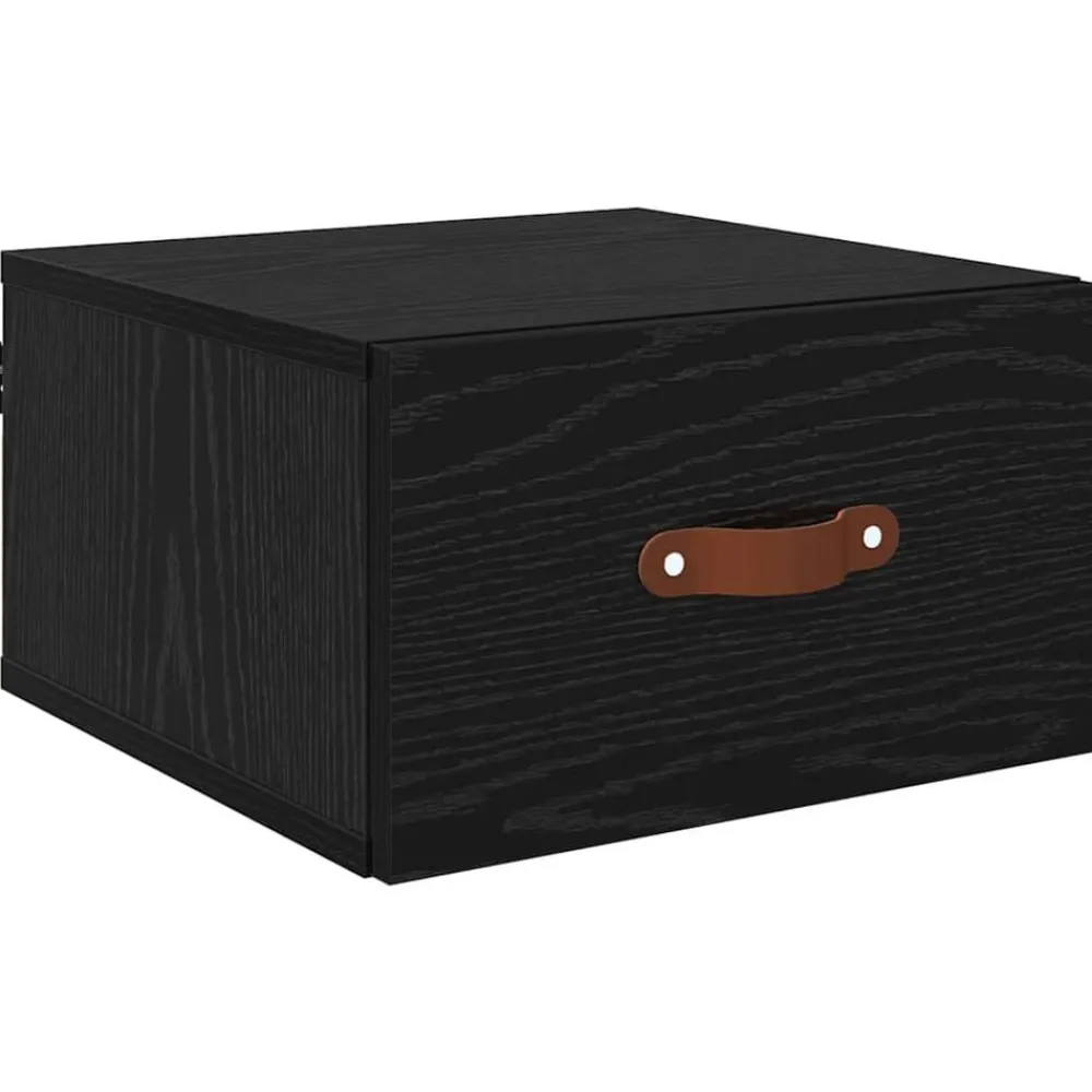 vidaXL Cabinet de chevet mural Chêne noir 35 x 35 x 20 cm