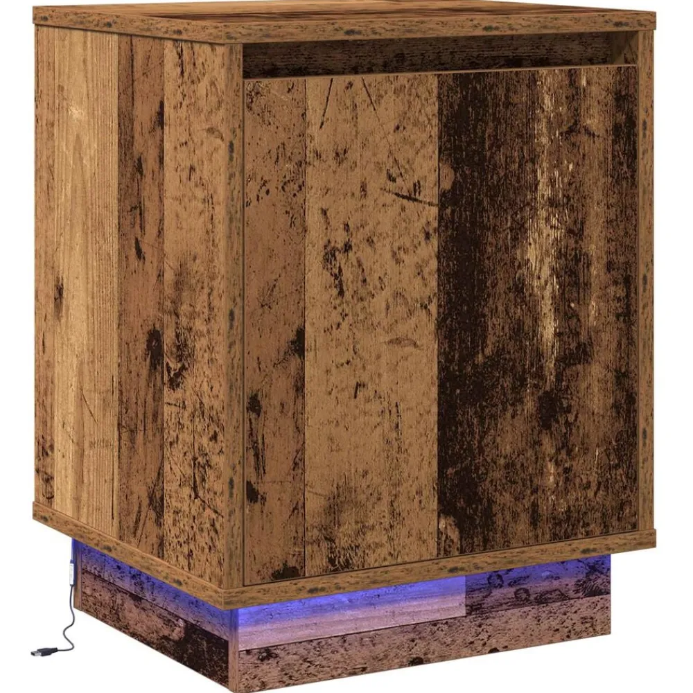 Tables-vidaXL Cabinet de chevet 39 x 34,5 x 50 cm Bois ancien