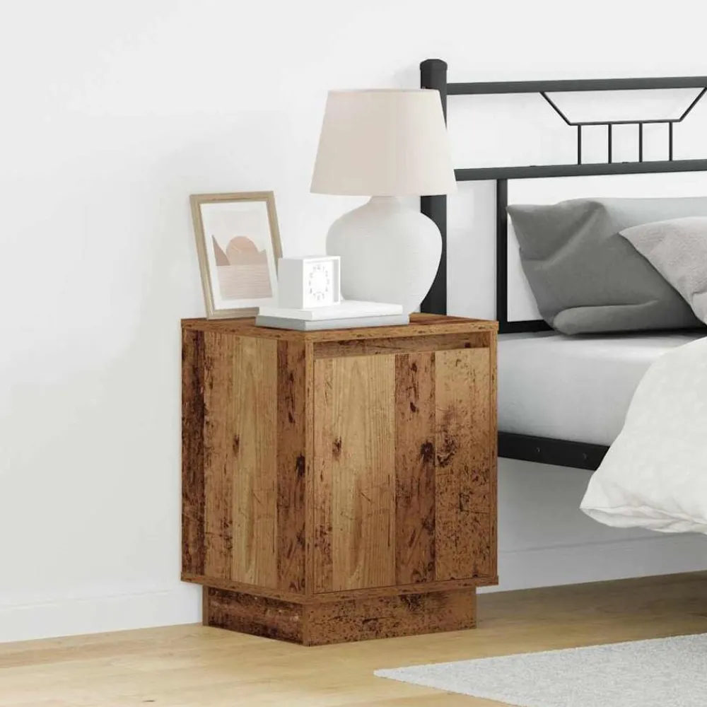 Tables-vidaXL Cabinet de chevet 39 x 34,5 x 50 cm Bois ancien