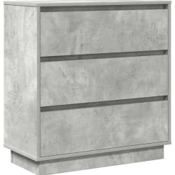 Tables-vidaXL Cabinet de chevet avec tiroir 71 x 34,5 x 75 cm Gris béton