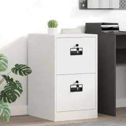 Armoires & Meubles De Rangement-vidaXL Cabinet de Dossier 44 x 50 x 74,5 cm Acier Laminé à Froid Blanc