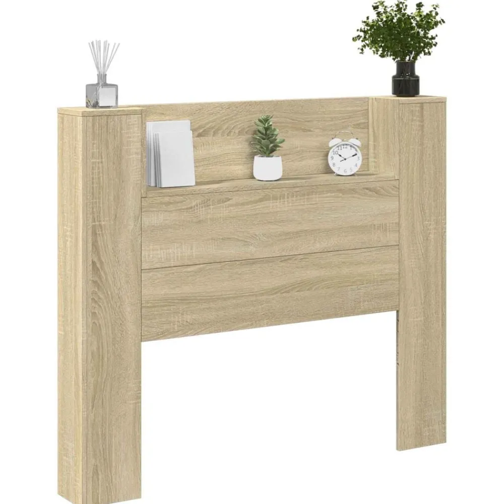 vidaXL Cabinet de Tête de Lit avec LED Sonoma 120 x 16,5 x 103,5 cm