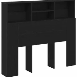 Lits & Accessoires-vidaXL Cabinet de Tête de Lit Chêne noir 120 x 19 x 103,5 cm Ch&ecirc;ne noir