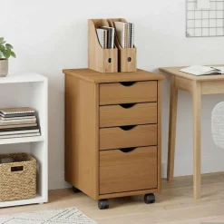 vidaXL Cabinet roulant MOSS 34 x 39 x 56 cm Pin massif